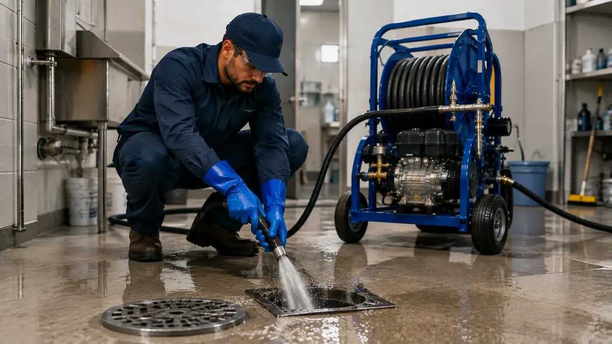 Floor Drain Hydro Jet Cleaning in Chino