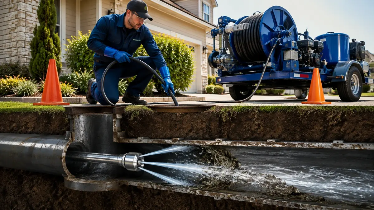 Main Sewer Line Hydro Jet Cleaning in Chino